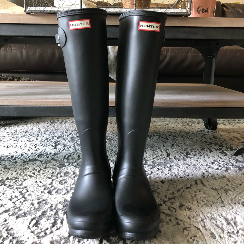 Black Tall Hunter Boots